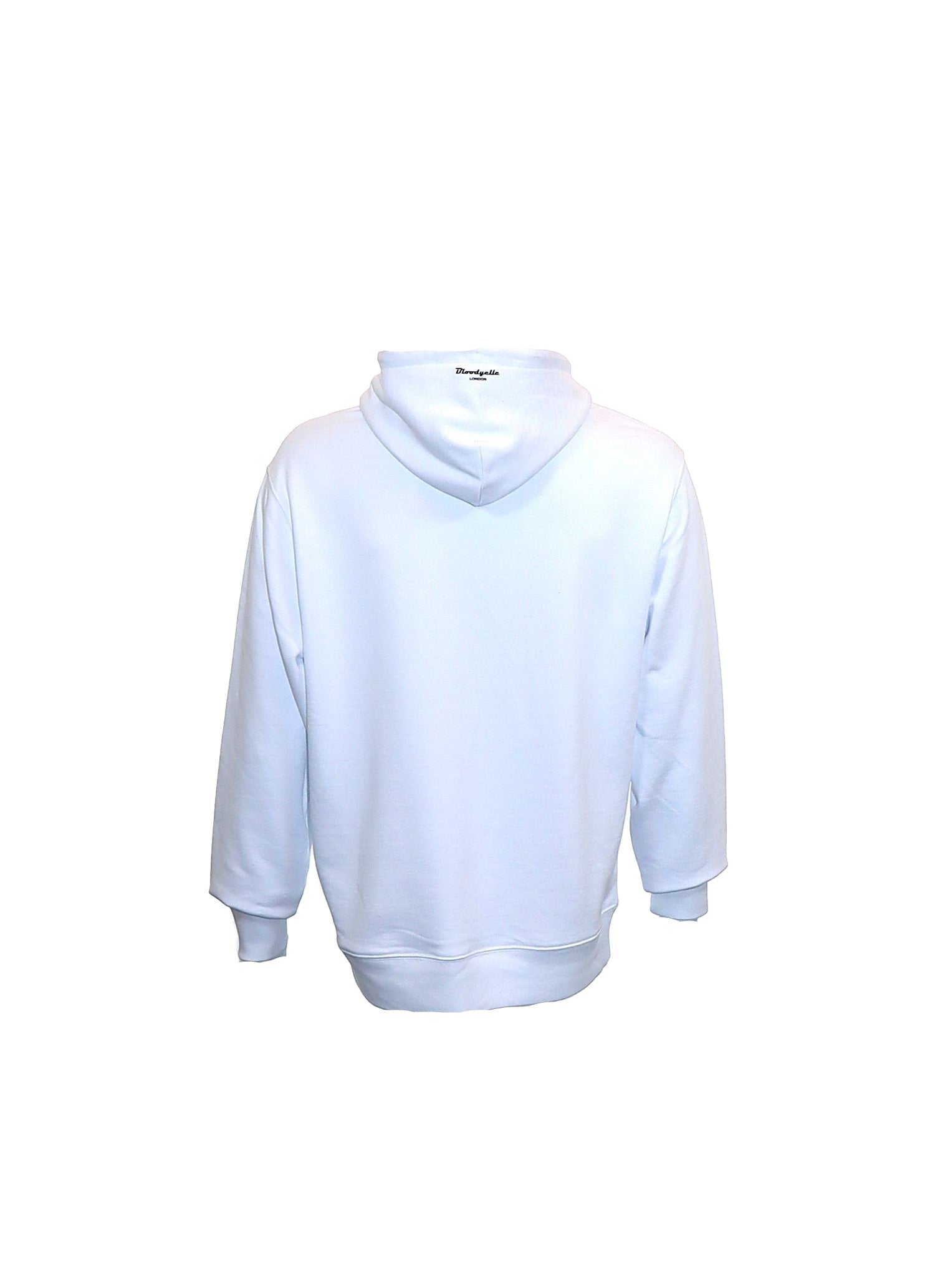 Bloodyelle Signature Brand Hoodie White with Black Logo