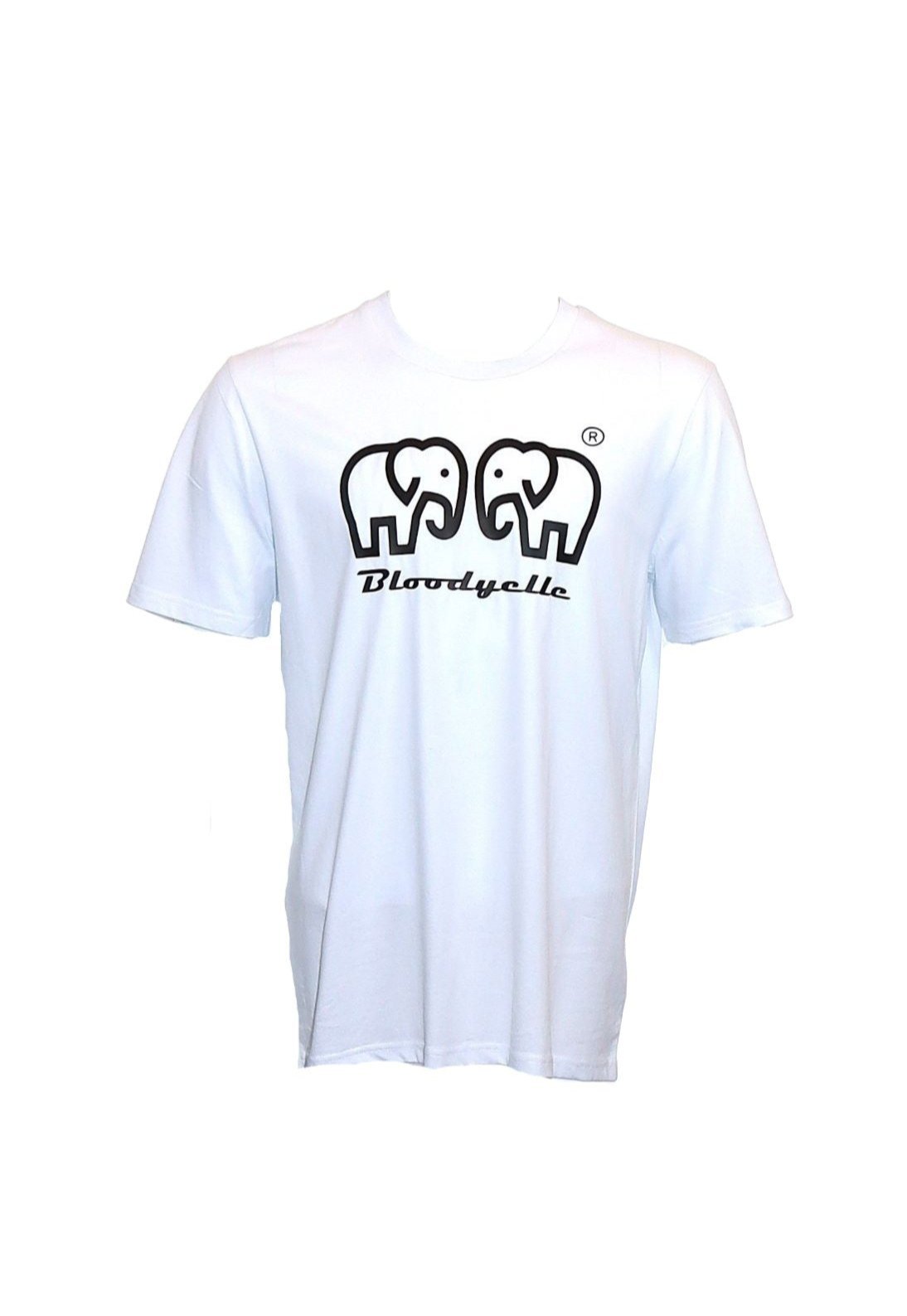 Bloodyelle Elephant White with Black Raised Logo T-Shirt
