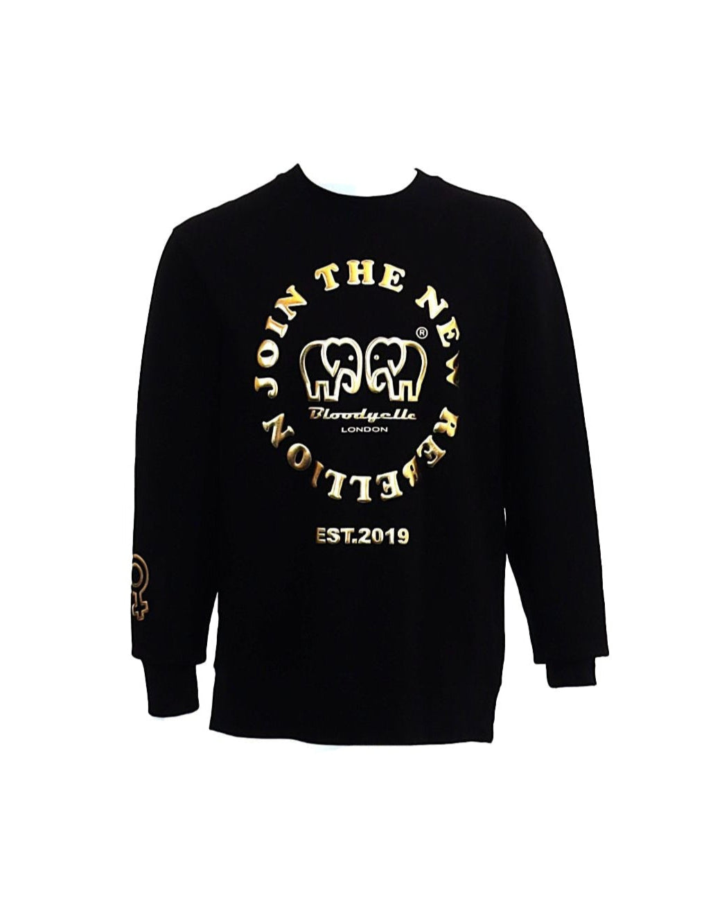 Join the New Rebellion Black and Gold Puff Sweatshirt