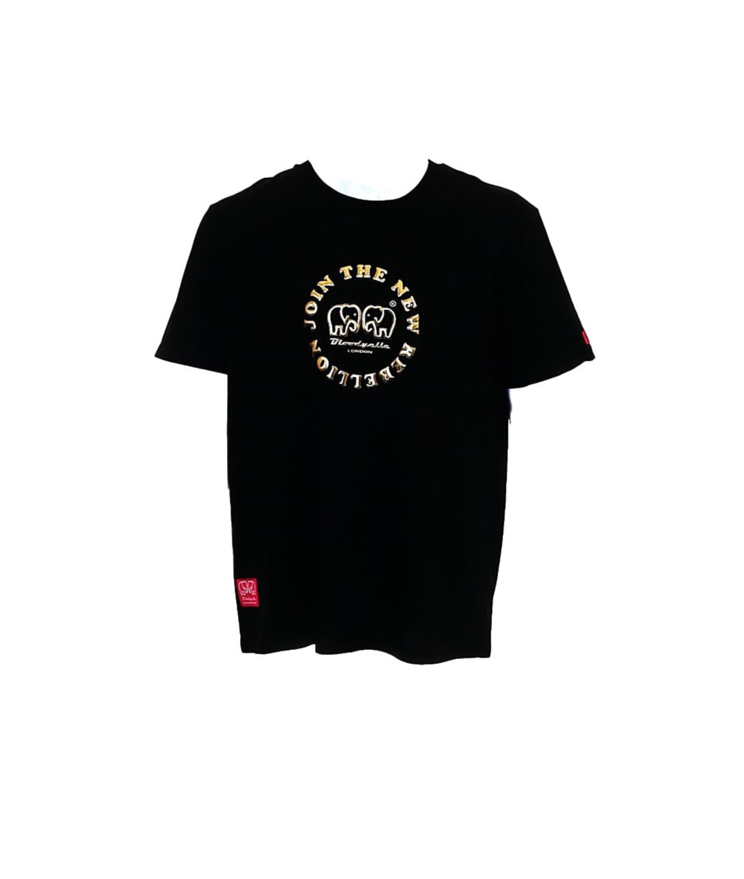 Medium Logo Black and Gold Puff T-Shirt