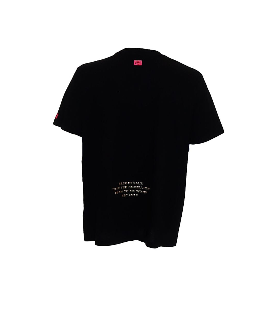 Medium Logo Black and Gold Puff T-Shirt