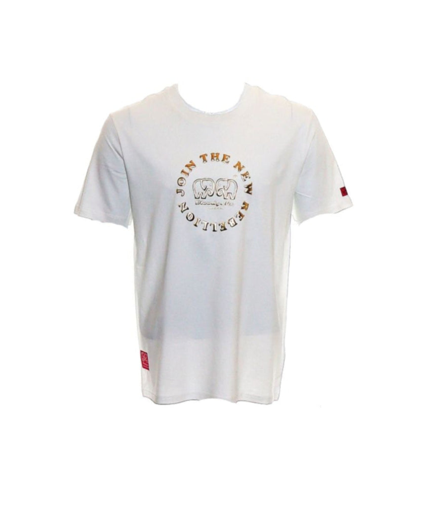 Medium Logo White and Gold Puff T-Shirt