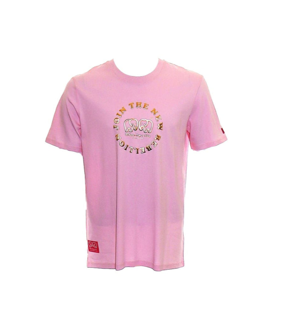 Medium Logo Pink and Gold Puff T-Shirt