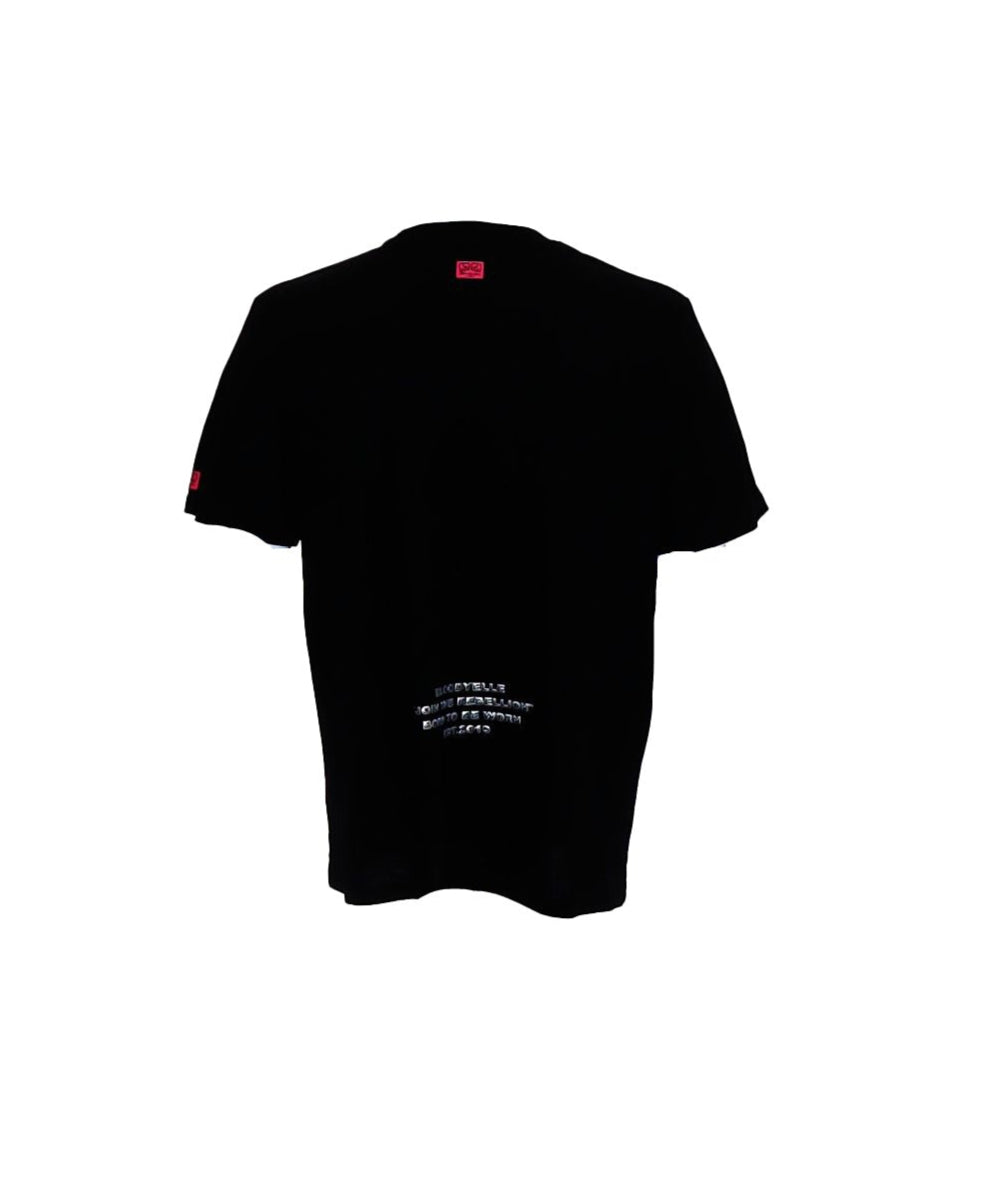 Medium Logo Black and Silver Puff T-Shirt