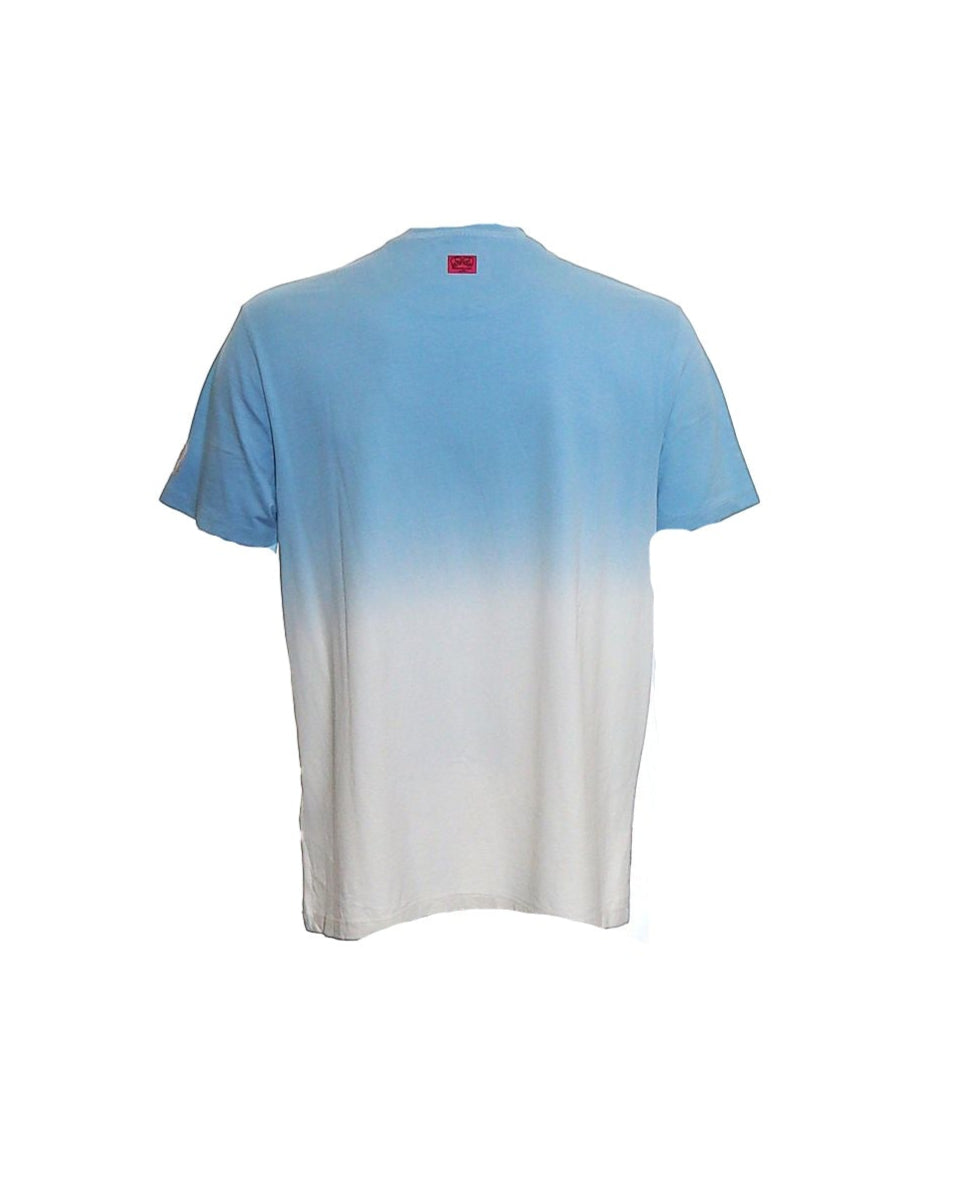 Medium Logo Aqua Blue and Silver Puff T-Shirt