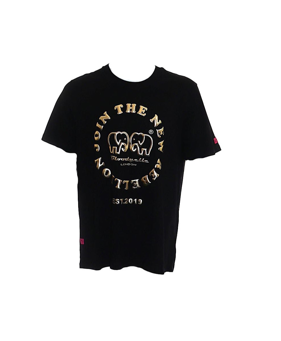 Rebellion Black and Gold Puff T-Shirt