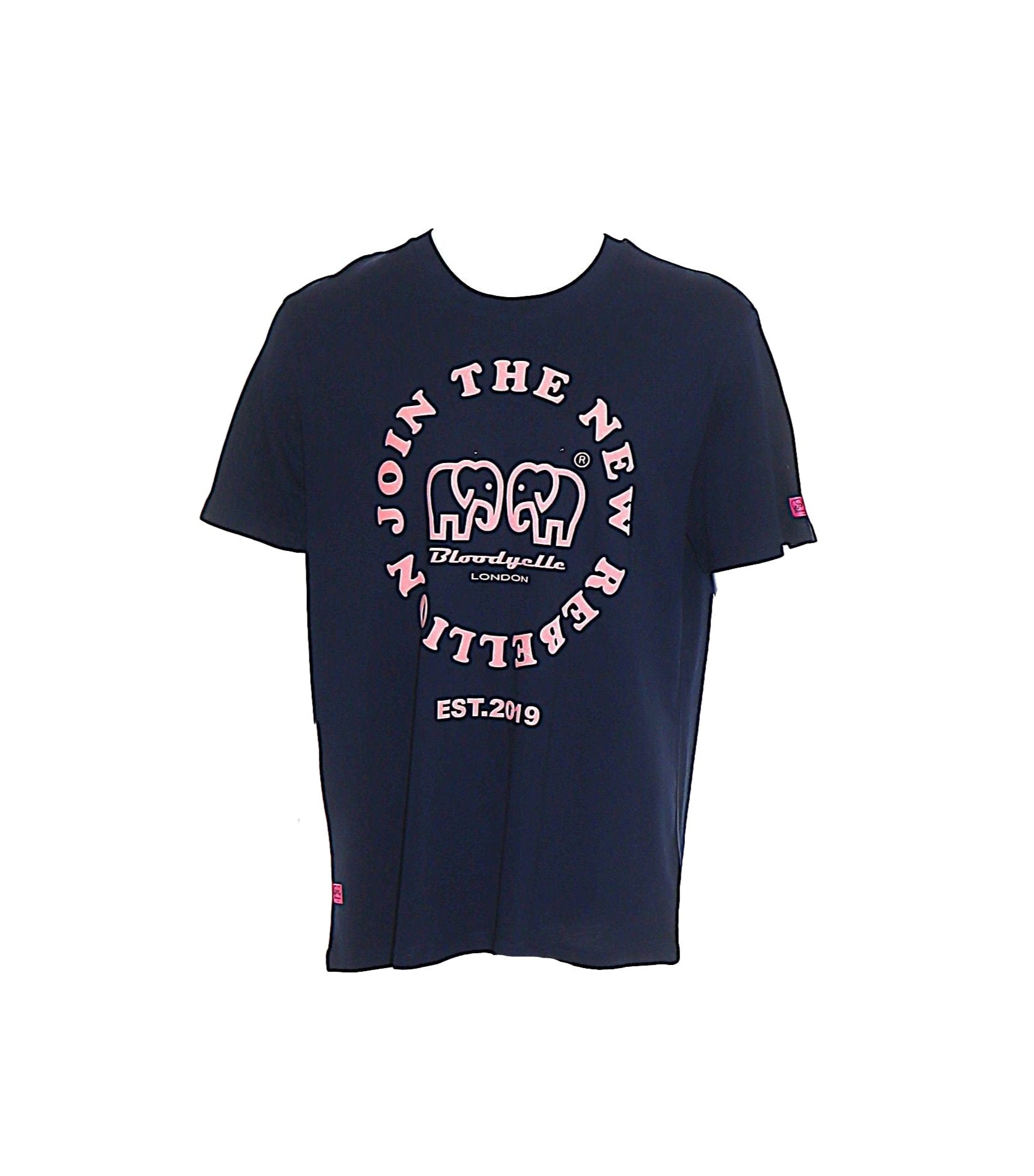 Rebellion Navy and Pink Flock T-Shirt