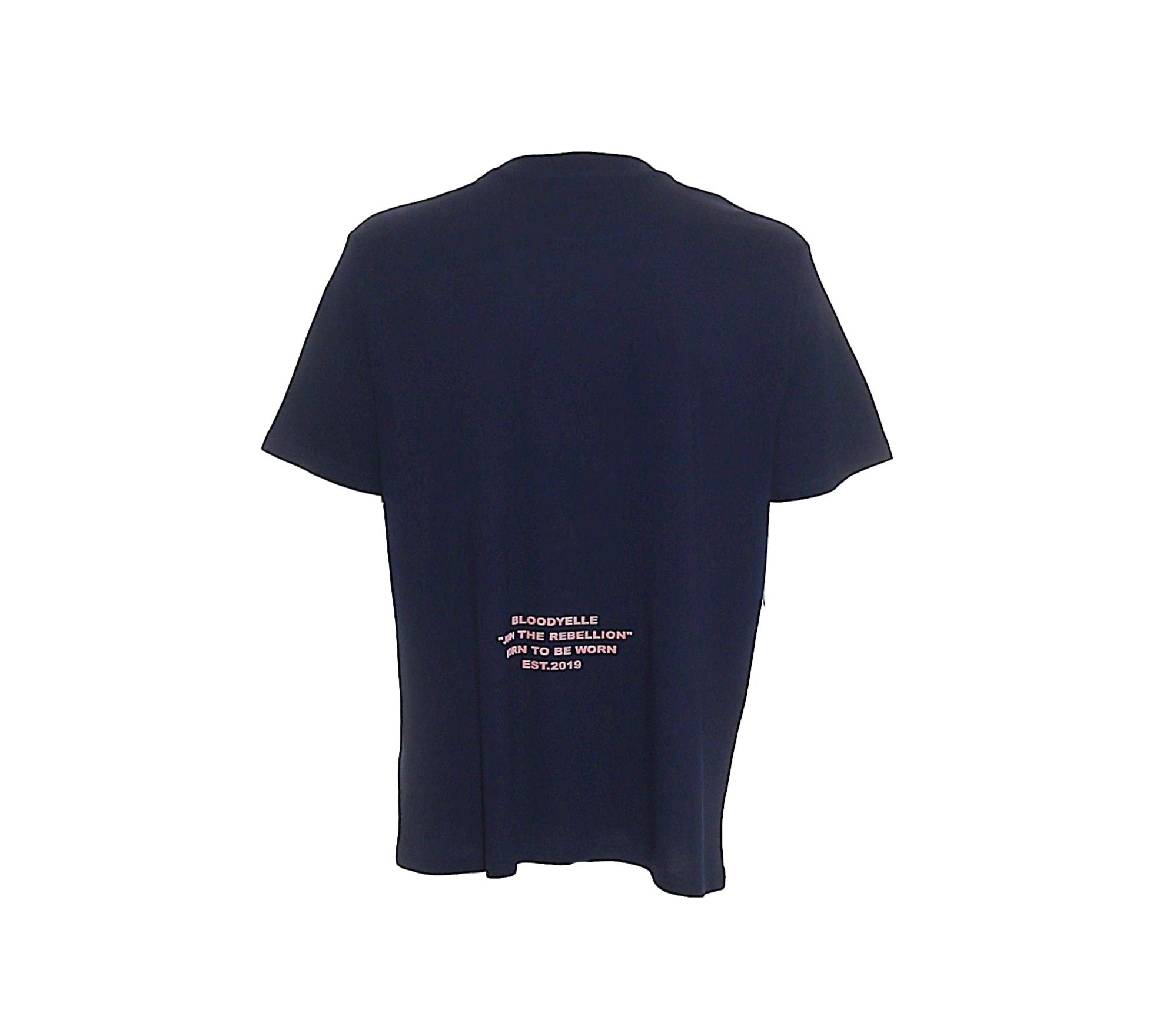 Rebellion Navy and Pink Flock T-Shirt