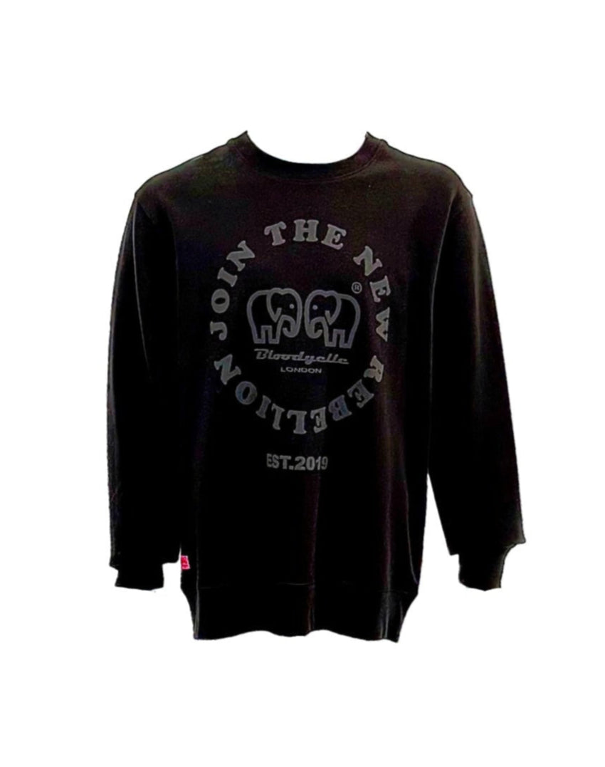 Join the New Rebellion Black and Black Puff Sweatshirt