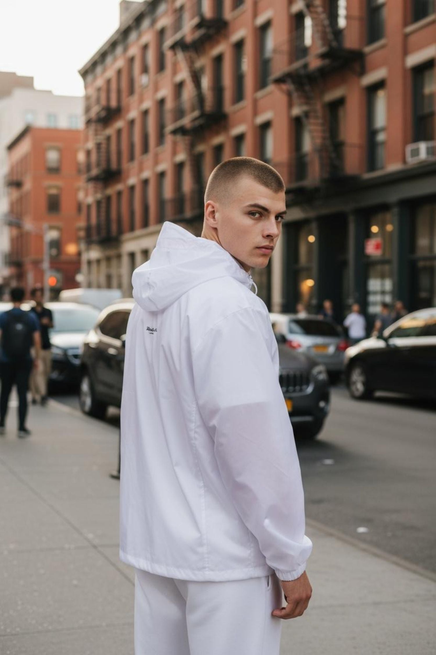White Windbreaker