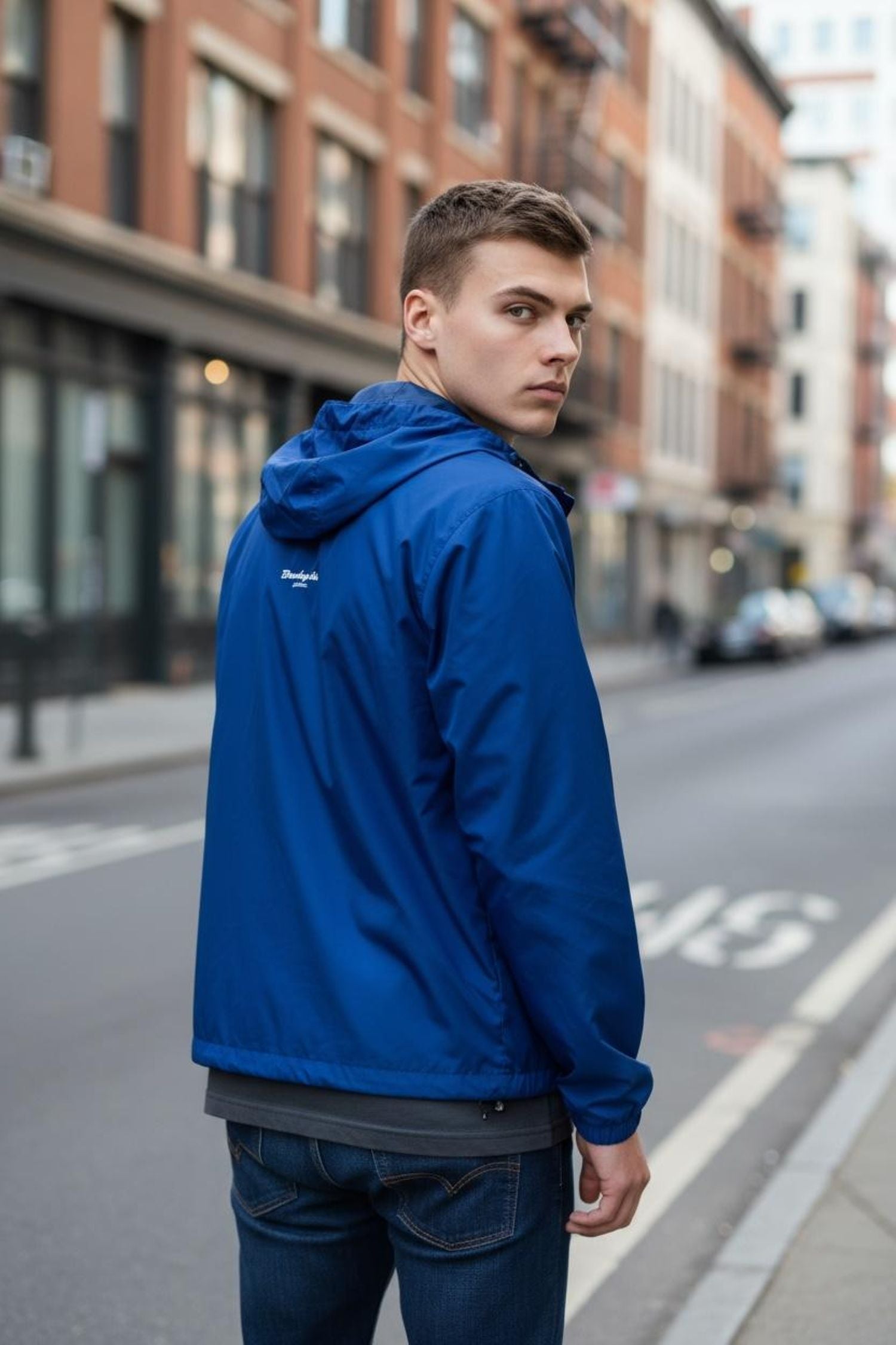 Blue Windbreaker