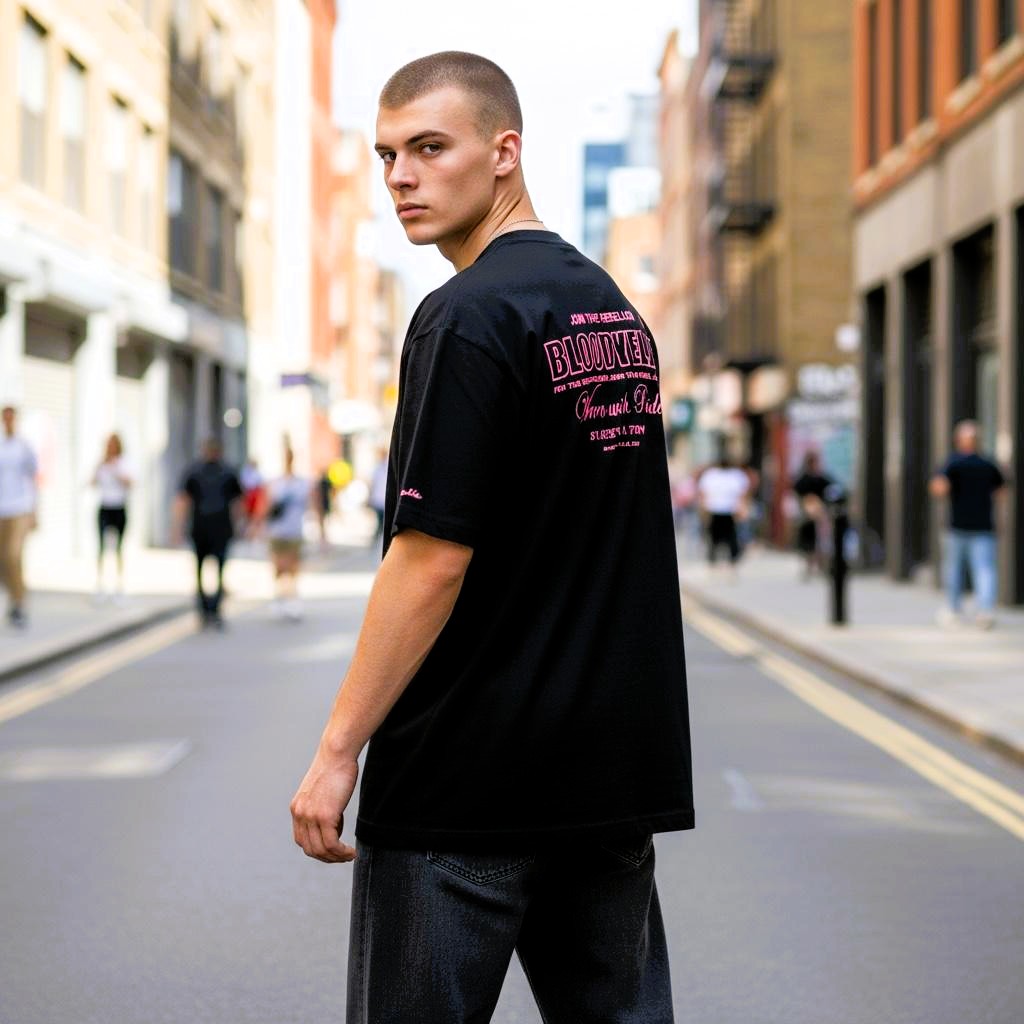 Wear with Pride Black with Neon Red Logo T-Shirt