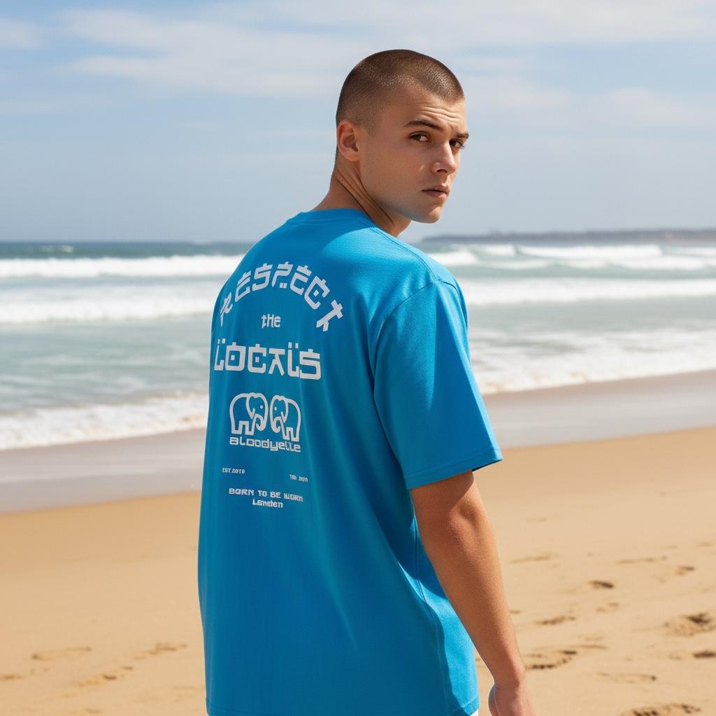 Blue Respect The Locals T-Shirt