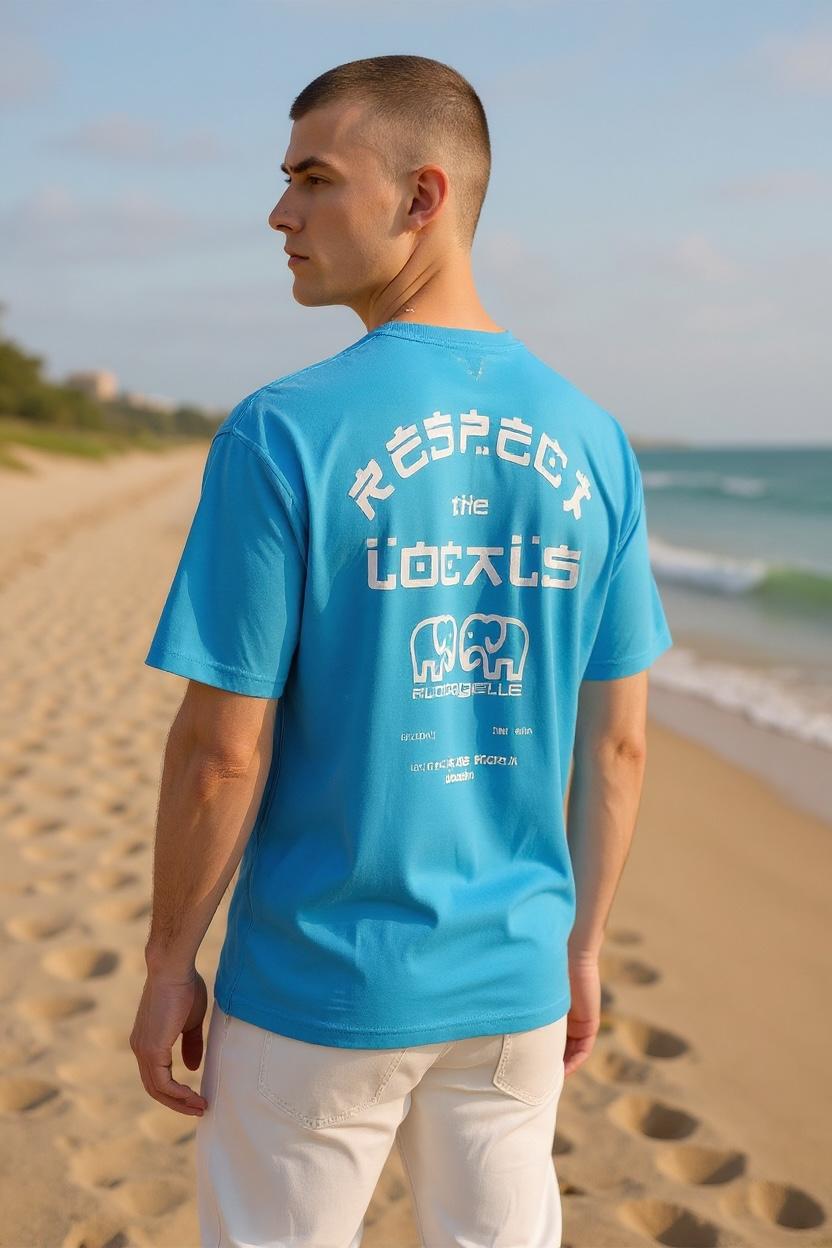 Blue Respect The Locals T-Shirt