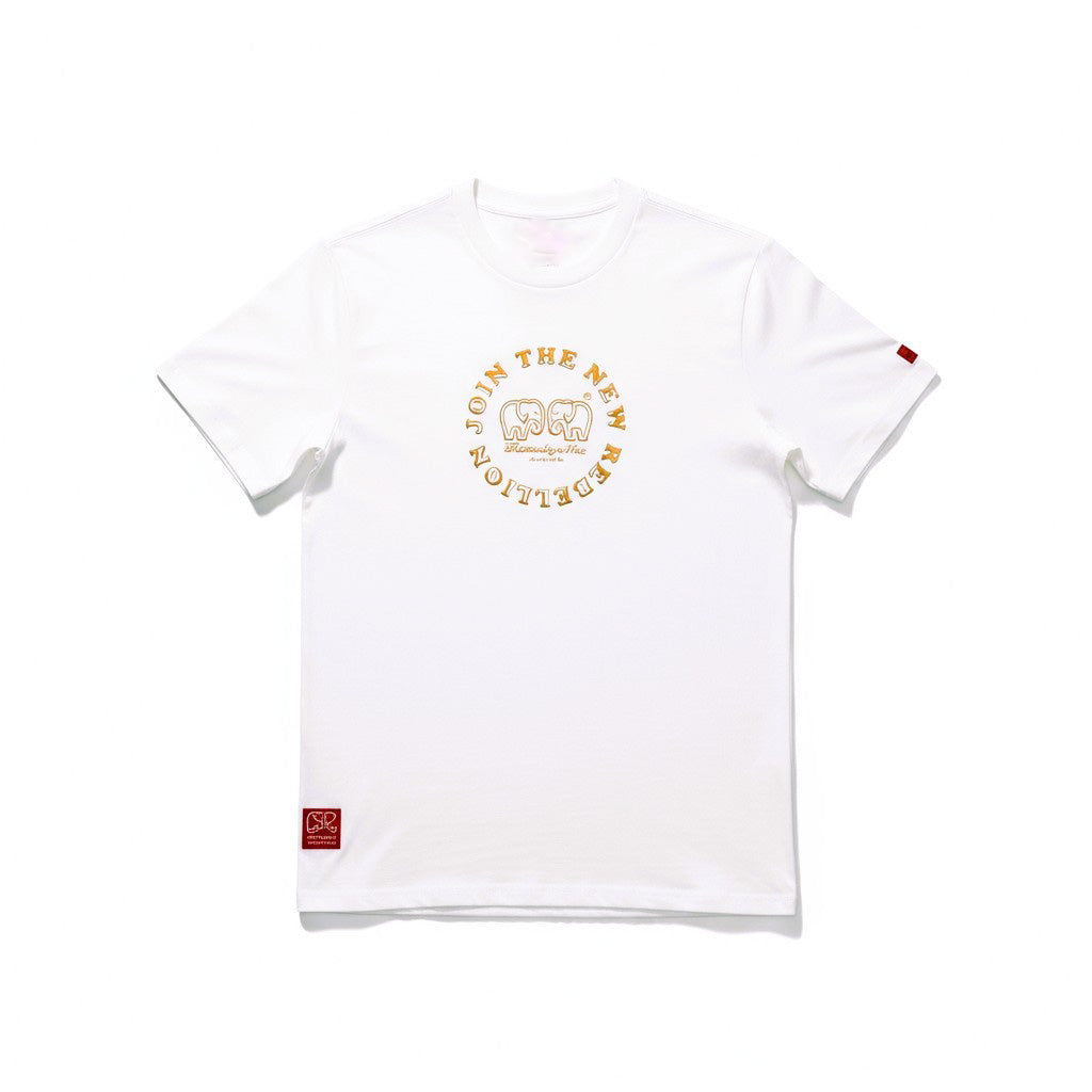 Medium Logo White and Gold Puff T-Shirt