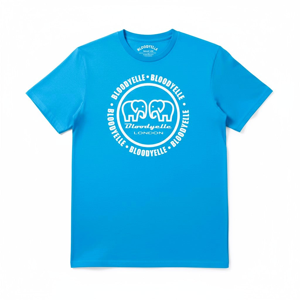Large Logo Infinity Aqua Blue with White T-Shirt