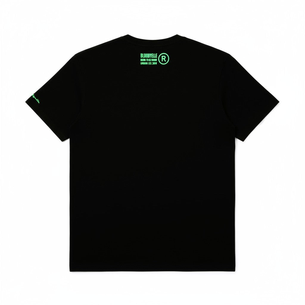 Essential Core Black & Neon Green Flock T-Shirt
