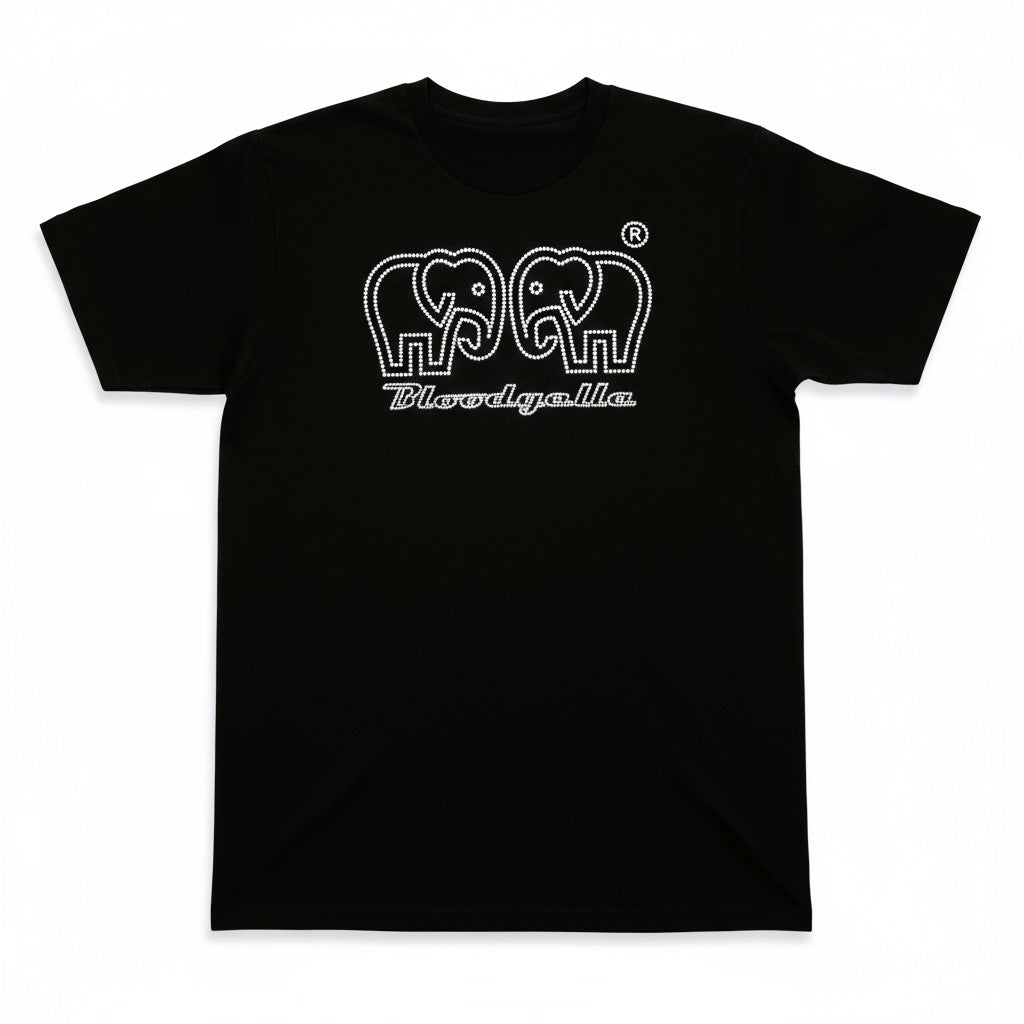 Black with Metallic Silver logo Elephant Dot T-Shirt