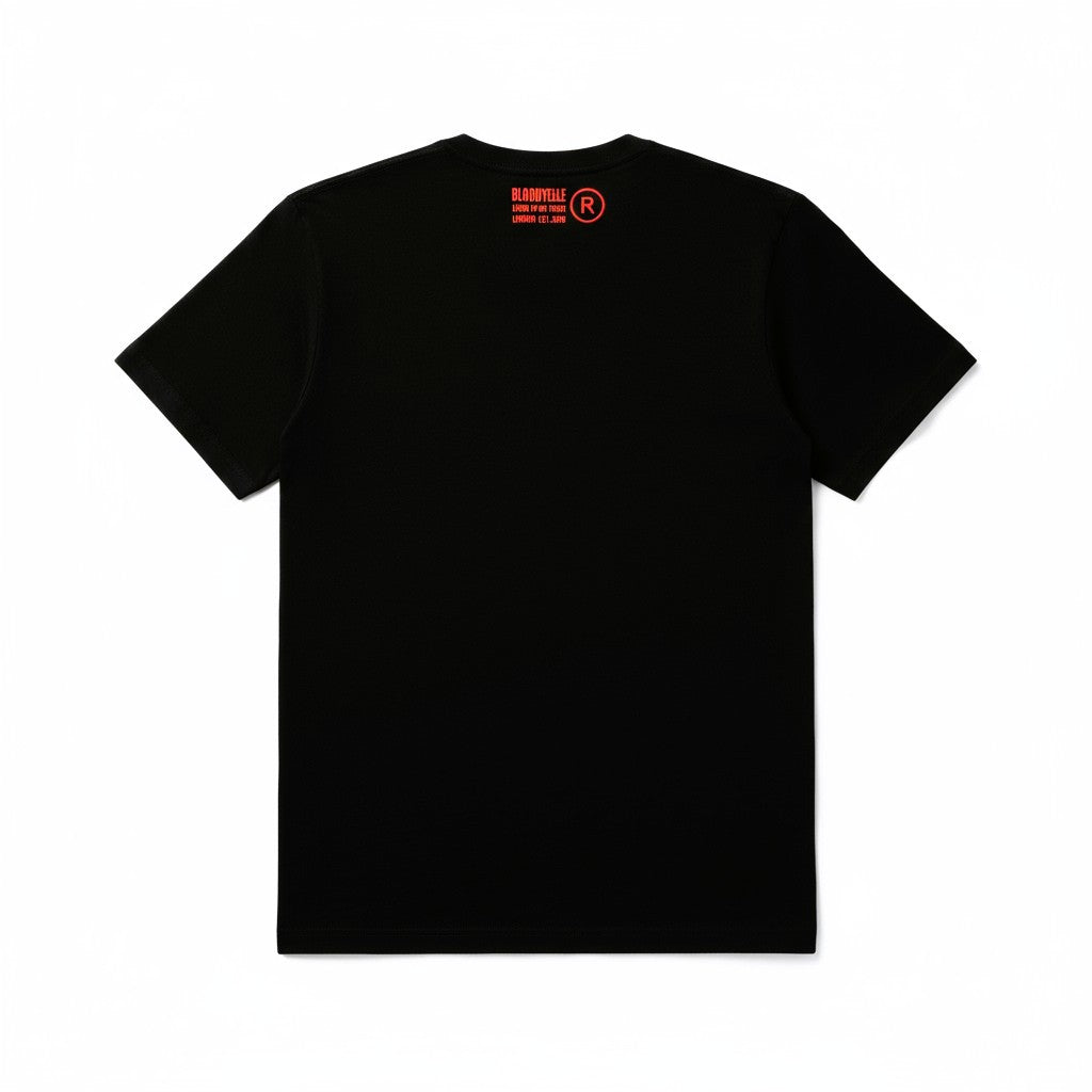 Black with Metallic Red logo Elephant Dot T-Shirt