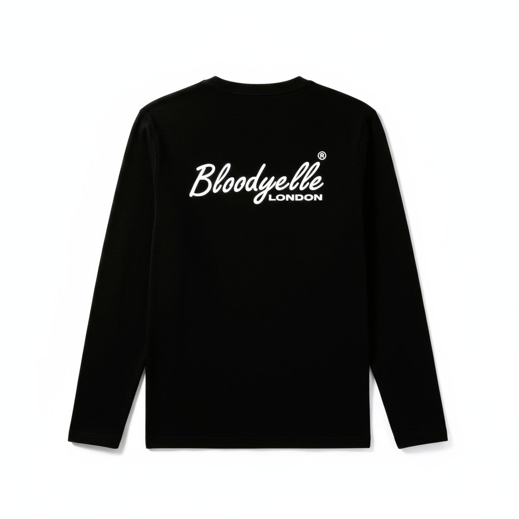 Black with Glow in the Dark Print Signature Long Sleeve T-Shirt