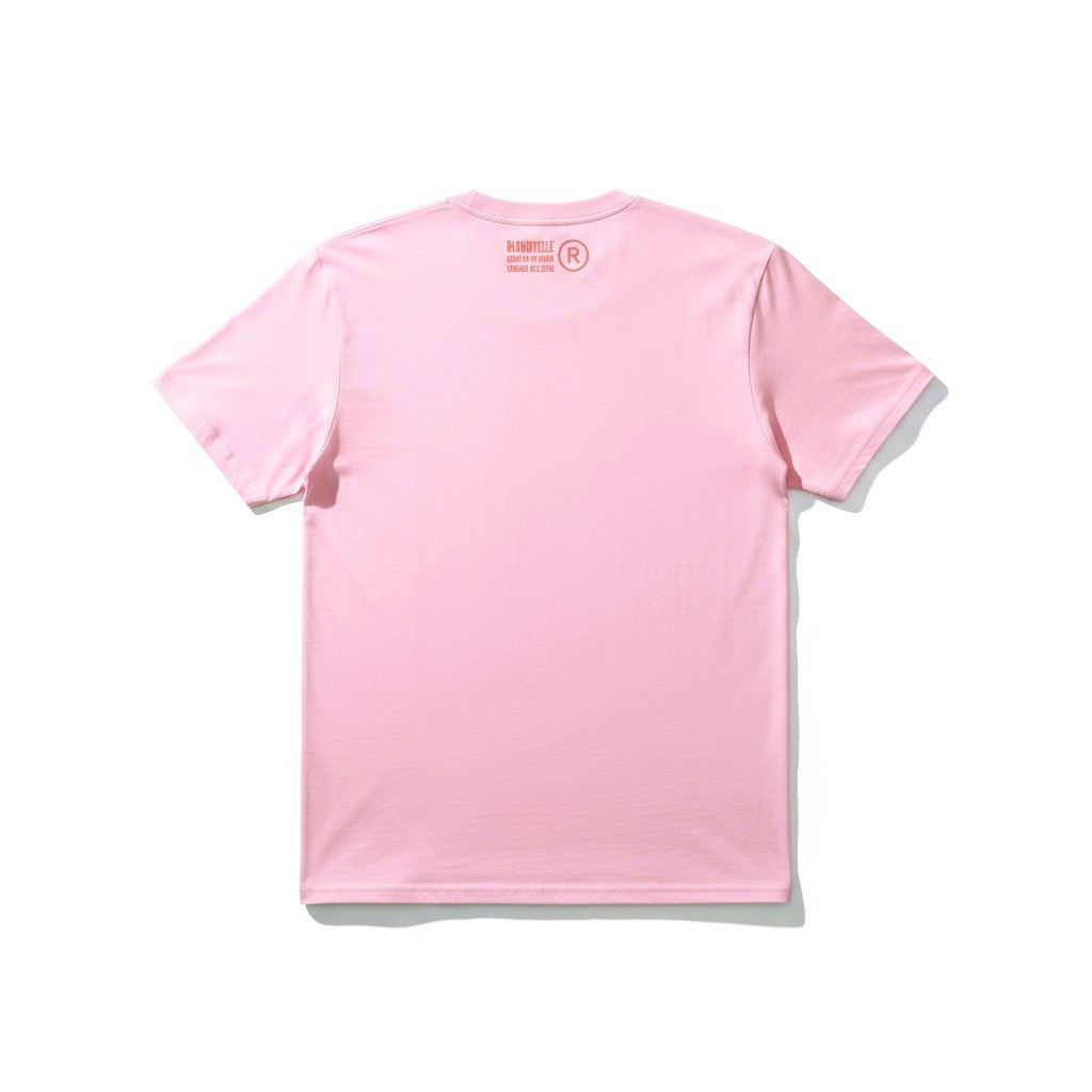 Elephant Box Outline Pink with Pink Flock Logo T-Shirt