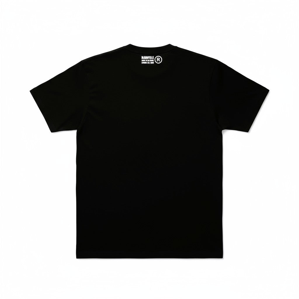 Elephant Logo Black & White Flock T-Shirt