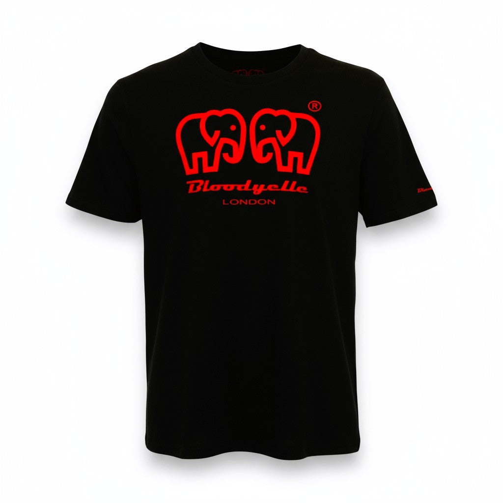 Essential Core Black & Neon Red Flock T-Shirt