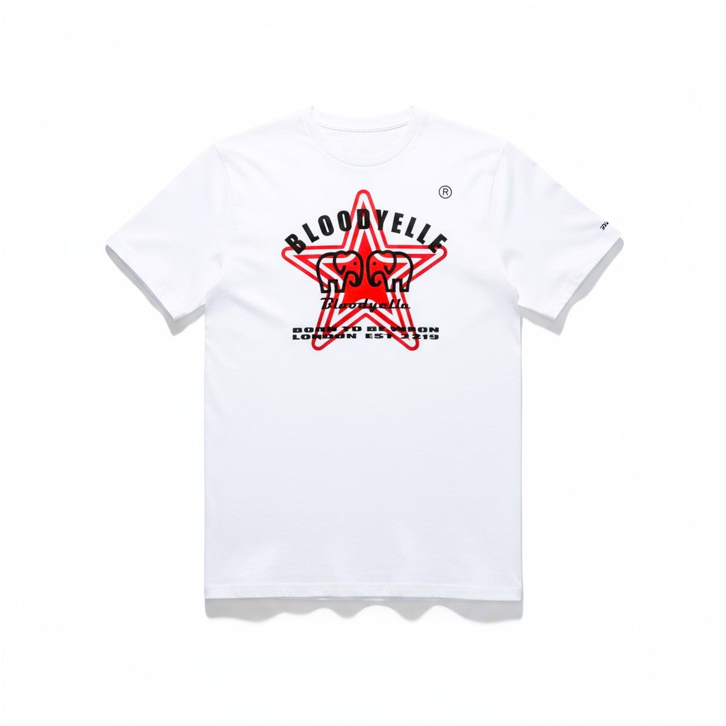 Starbright White Black and red Metallic T-Shirt