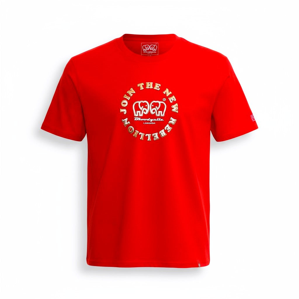 Medium Logo Red and Gold Puff T-Shirt