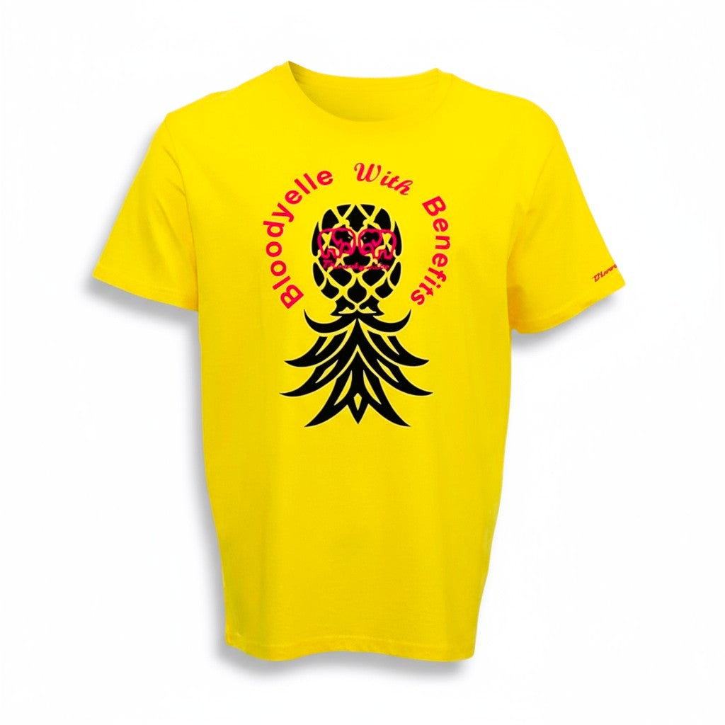 For those who know T-Shirt Yellow Black and Red Flock Pineapple