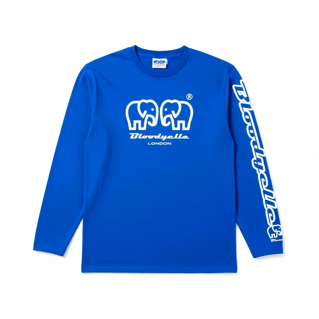 Royal Blue with White Elephant Brand Long Sleeve T-Shirt