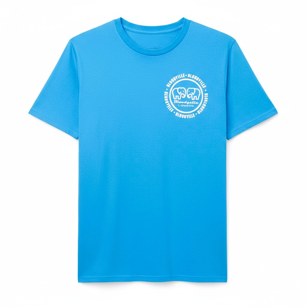 Mini Infinity Logo Aqua Blue with White T-Shirt