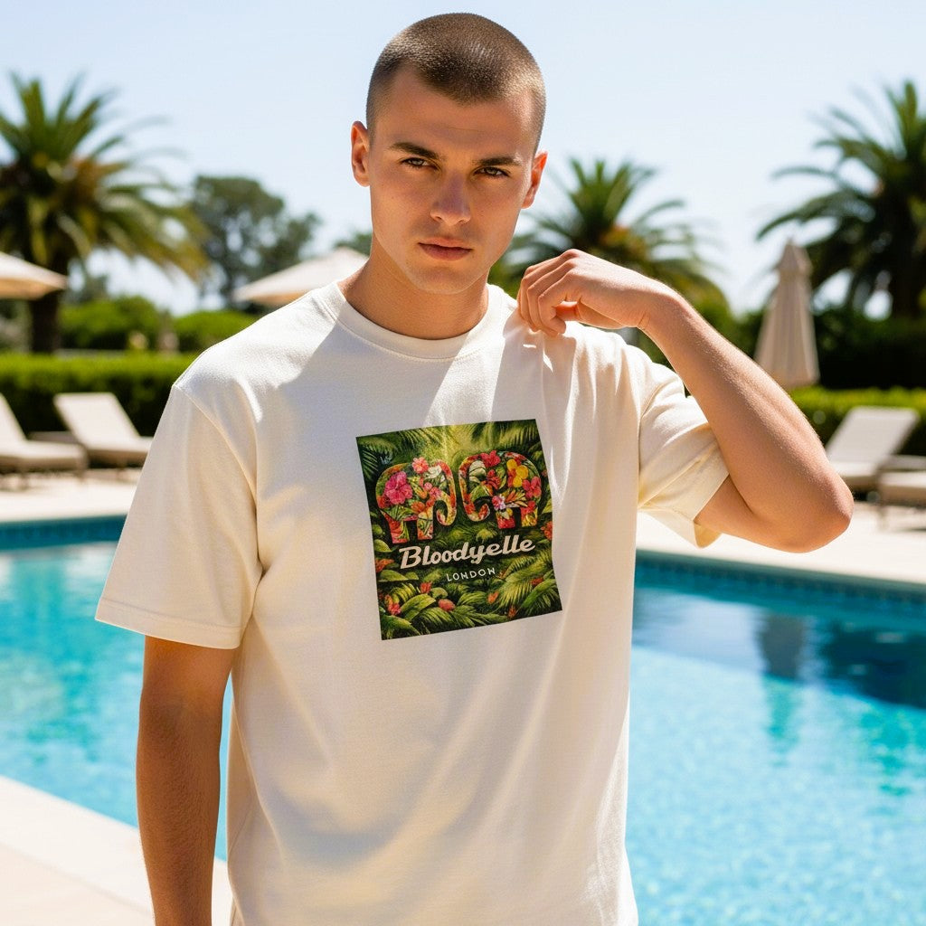 White Jungle Print T-Shirt