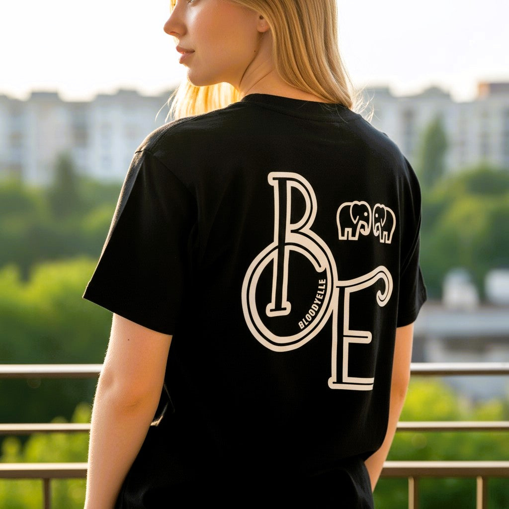 Bloodyelle BE Black with Pale Gold Logo T-Shirt