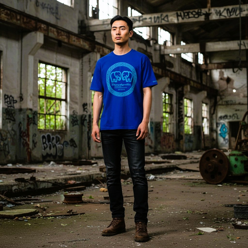 Greek Legends Royal Blue with Neon Blue Flock T-Shirt