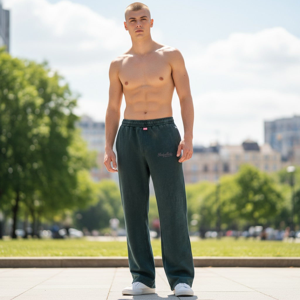 Black and Black Puff Joggers