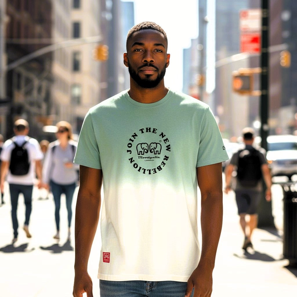 Medium Logo Green and Green Flock T-Shirt