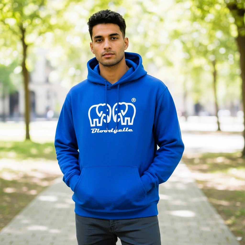 Bloodyelle Signature Brand Hoodie Royal Blue with White Logo