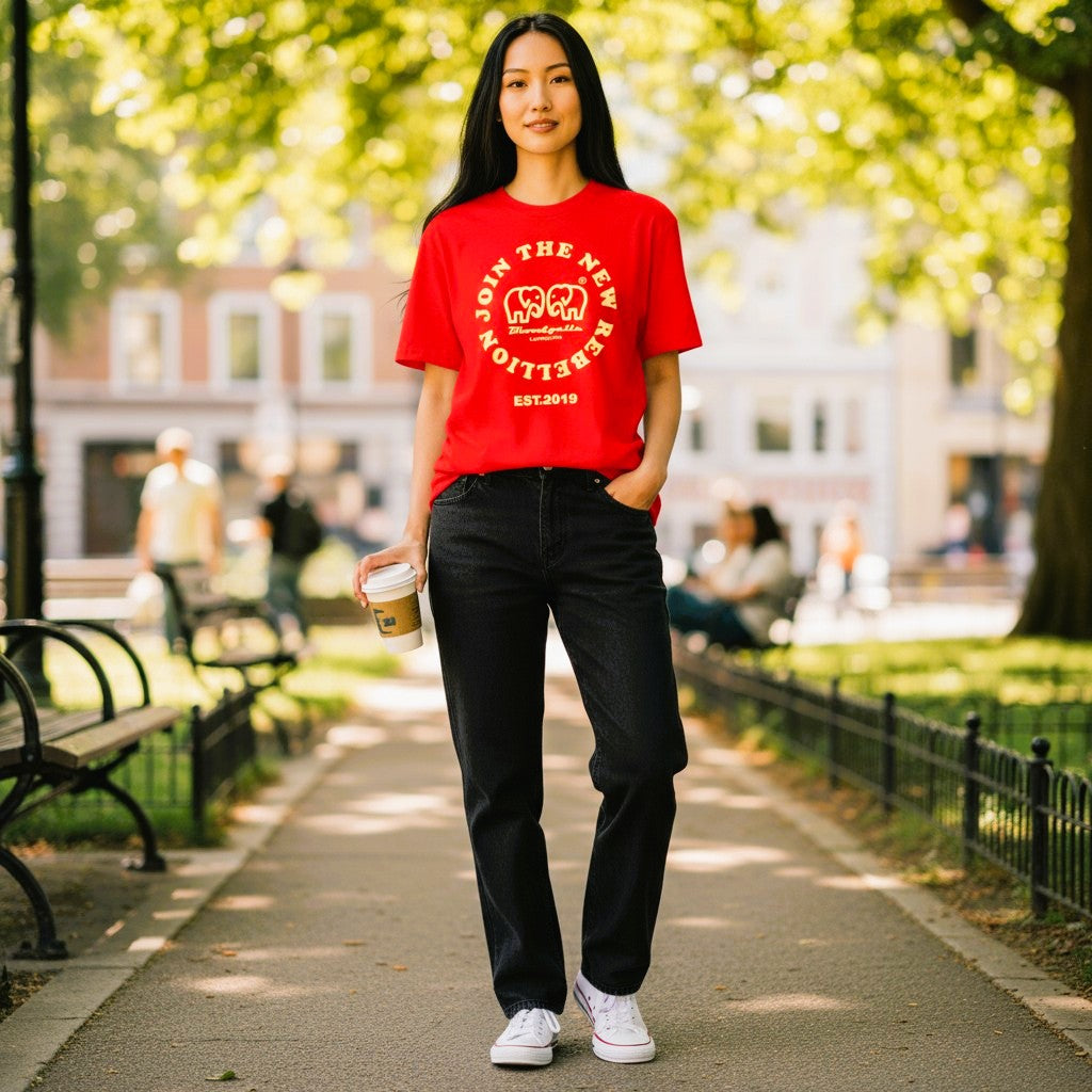 Rebellion Red and Gold Puff T-Shirt