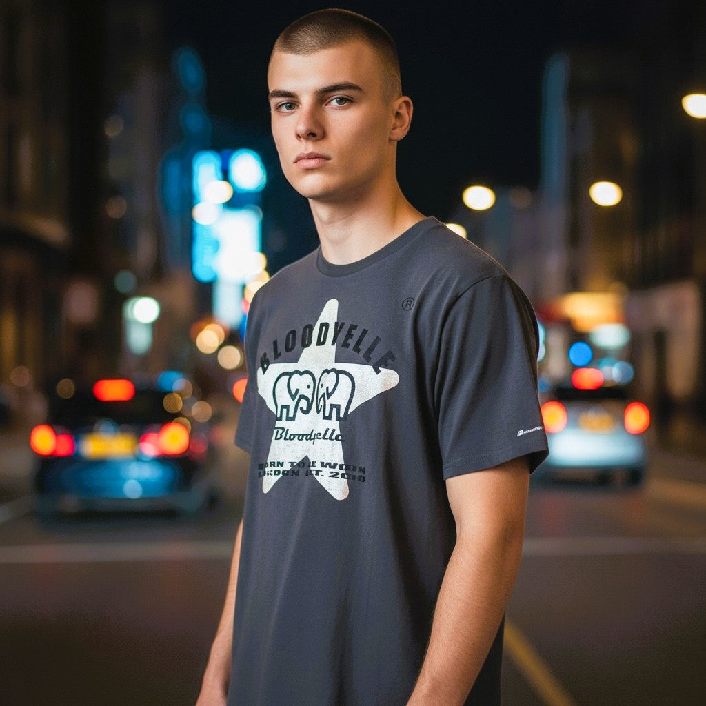 Starbright Grey Black and Pale Gold Metallic T-Shirt