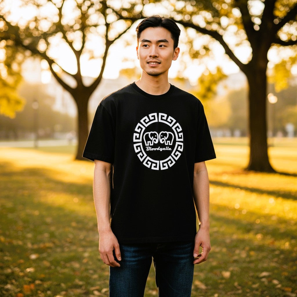 Greek Legends 2 Black T-Shirt White Reflective Logo