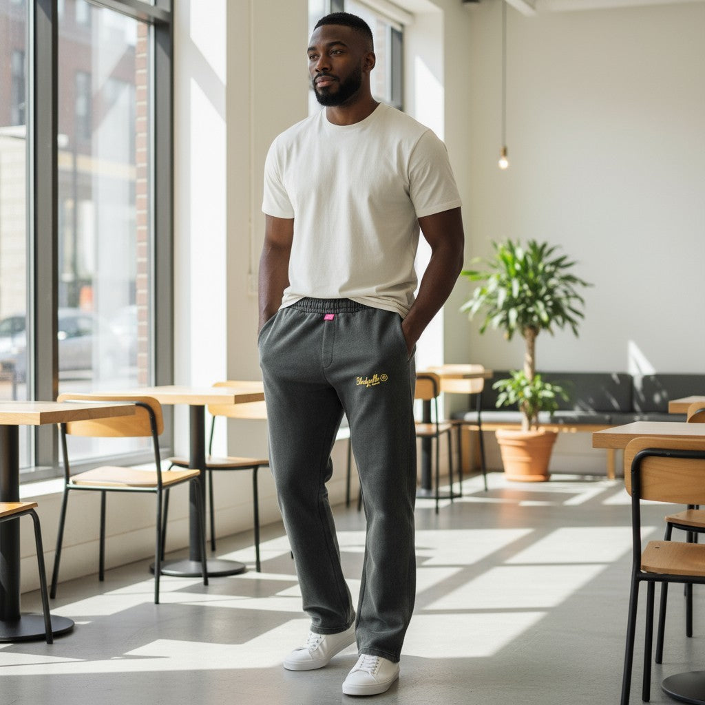 Black and Gold Flock Joggers