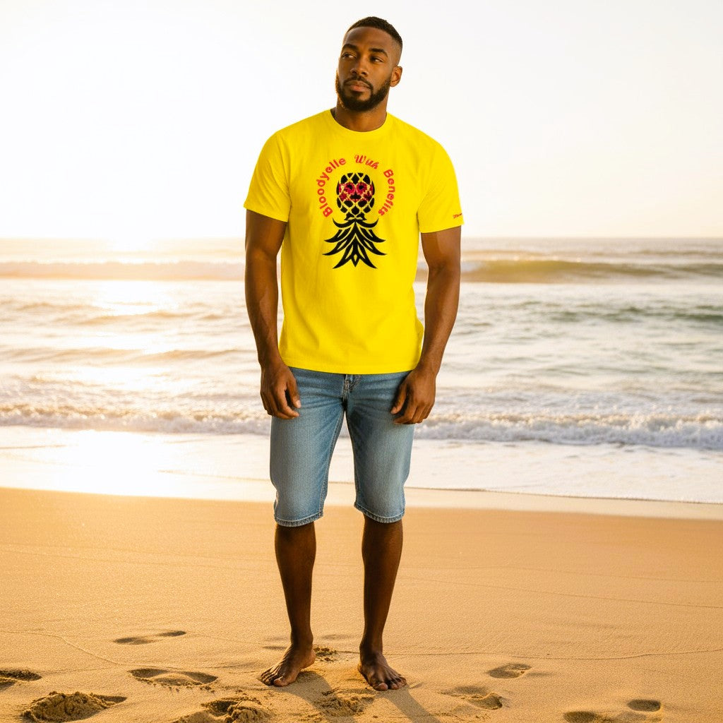 For those who know T-Shirt Yellow Black and Red Flock Pineapple