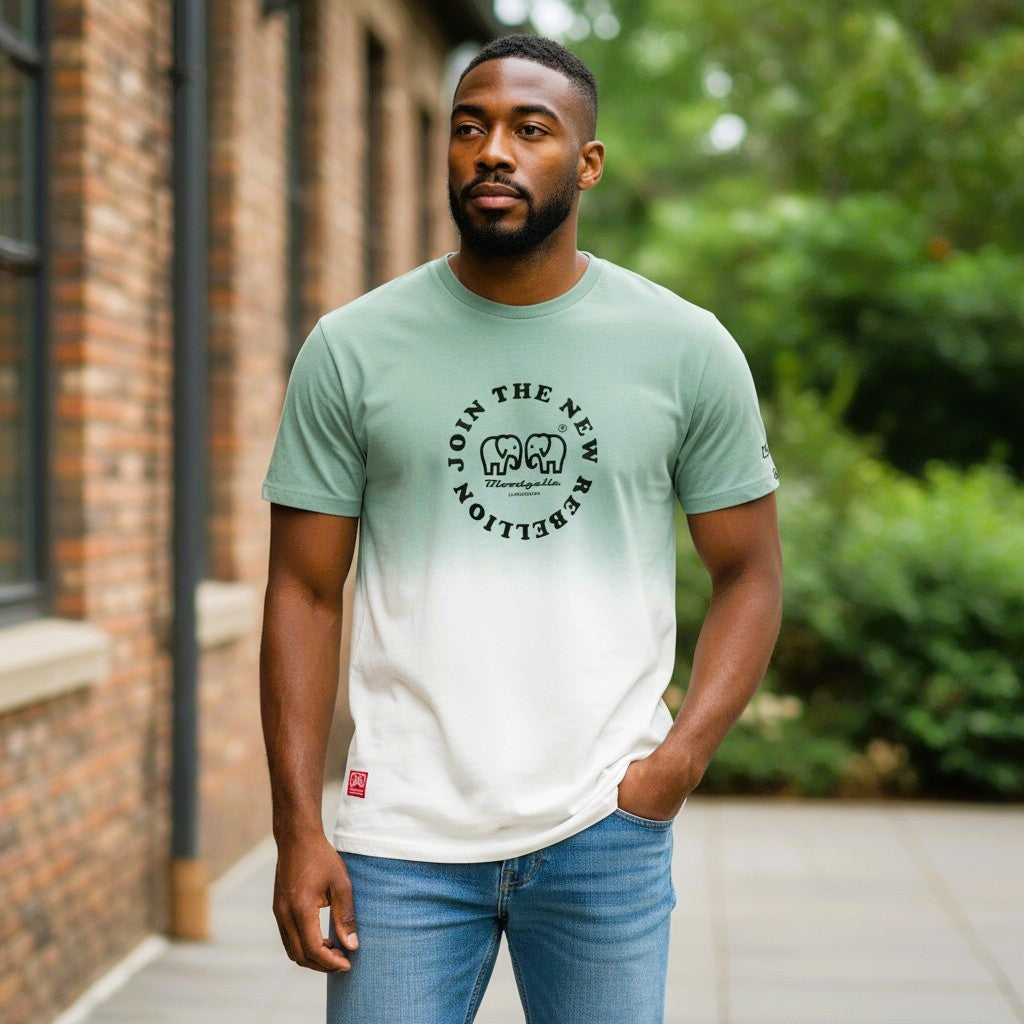 Medium Logo Green and Green Flock T-Shirt