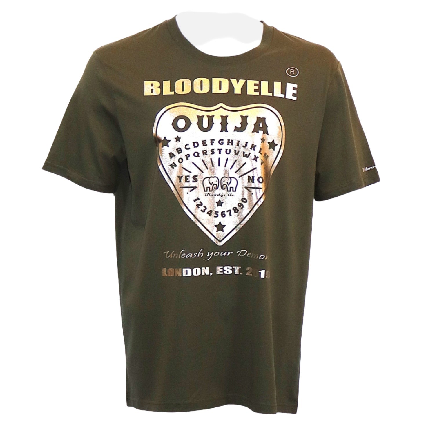 T-Shirt OUIJA Army Green w/ Gold Design