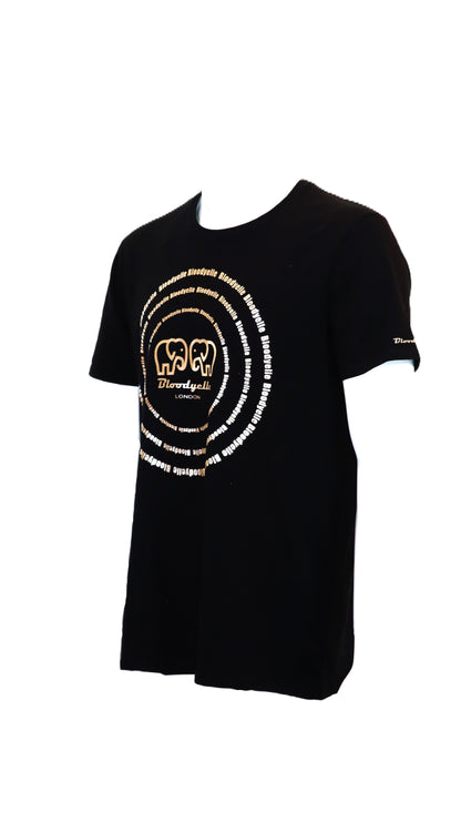 Black and Metallic Silver Spiral T-Shirt