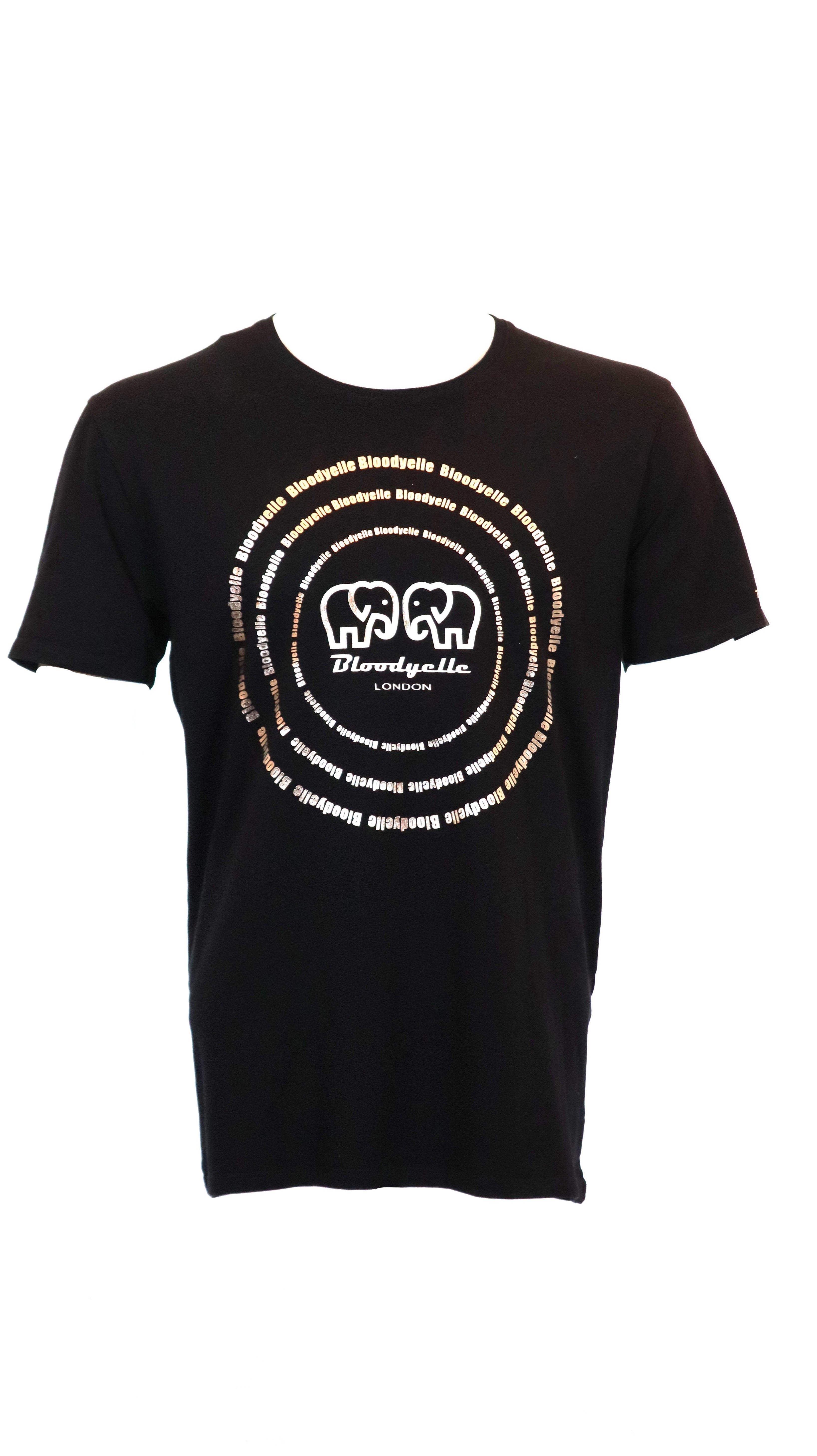 Black and Metallic Silver Spiral T-Shirt