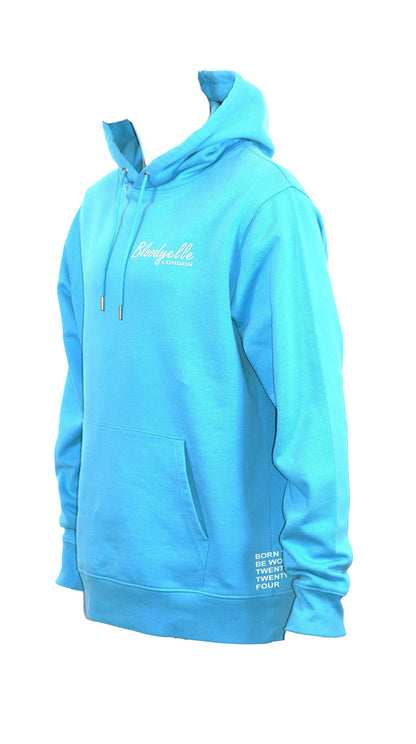 Aqua Blue with White Flock Bloodyelle Signature Hoodie