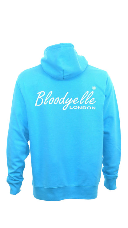 Aqua Blue with White Flock Bloodyelle Signature Hoodie