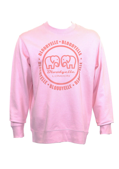 Bloodyelle Cotton Pink and Dusty Pink Flock Infinity Logo Sweatshirt